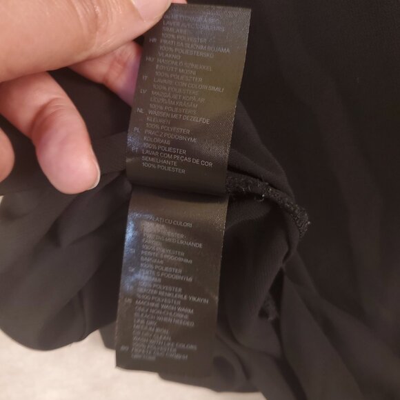 H&M High Low, Sheer Black, V neck shirt, Women's size 4 - Picture 9 of 11